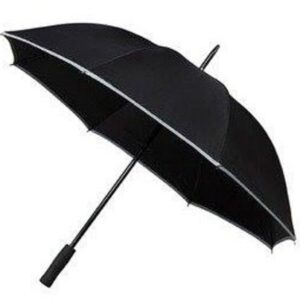 Hi Viz Windproof Golf Umbrella Stormproof Black Walking Brolly Safety Umbrella