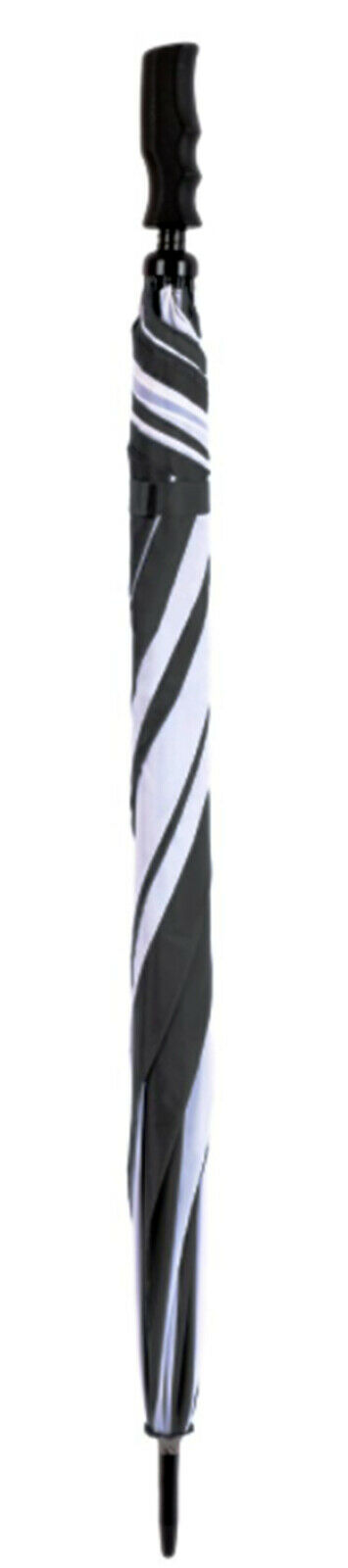 Unisex Large Golf Umbrella Windproof Canopy Rain Sun Strong Wind Shield Brolly White/Black - Image 2