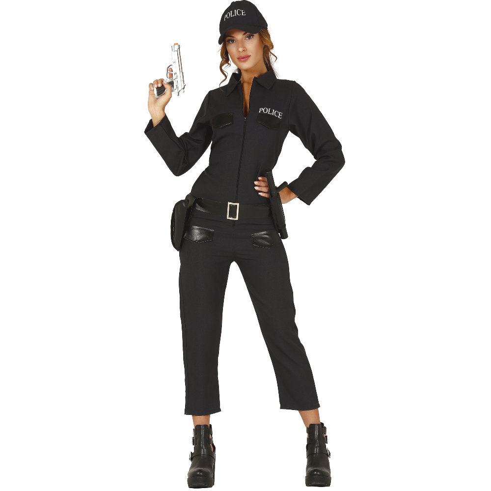 Adult Women's Police Costume Cop Fancy Dress Halloween Police Officer Outfit - Image 5