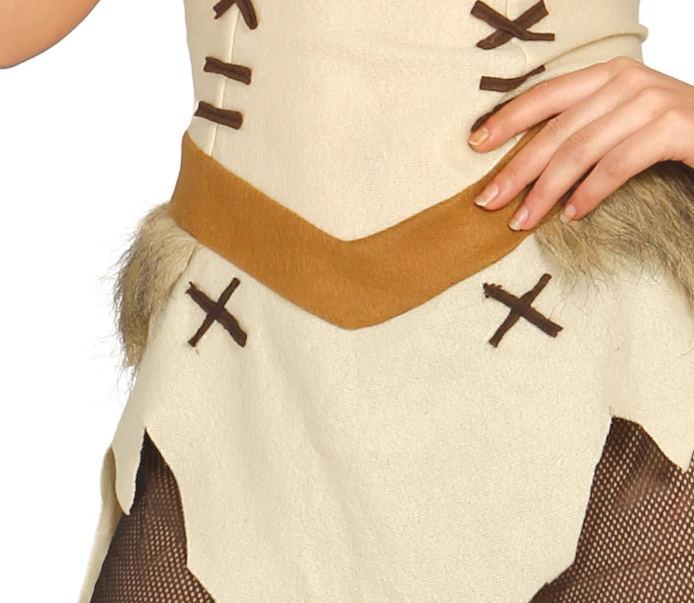 Womens Viking Warrior Costume Cream Nordic Fancy Dress - Image 5