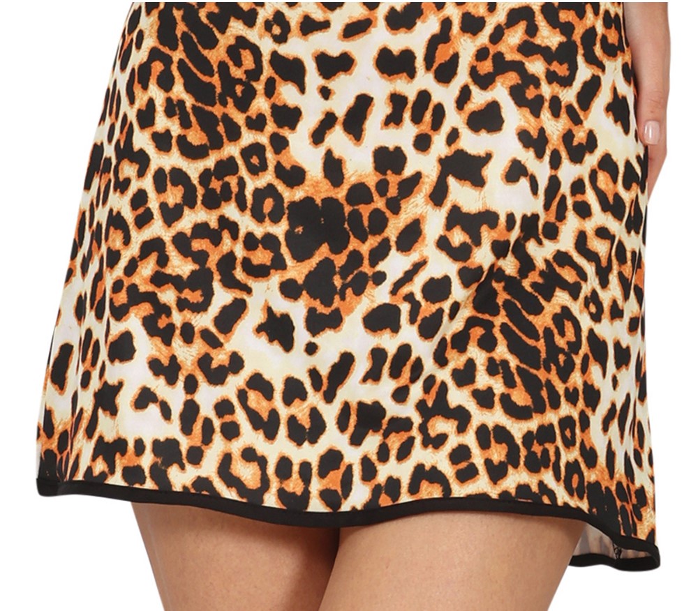 Womens Leopard Print Disco Dress Costume 70s Retro Party Outfit - Image 6