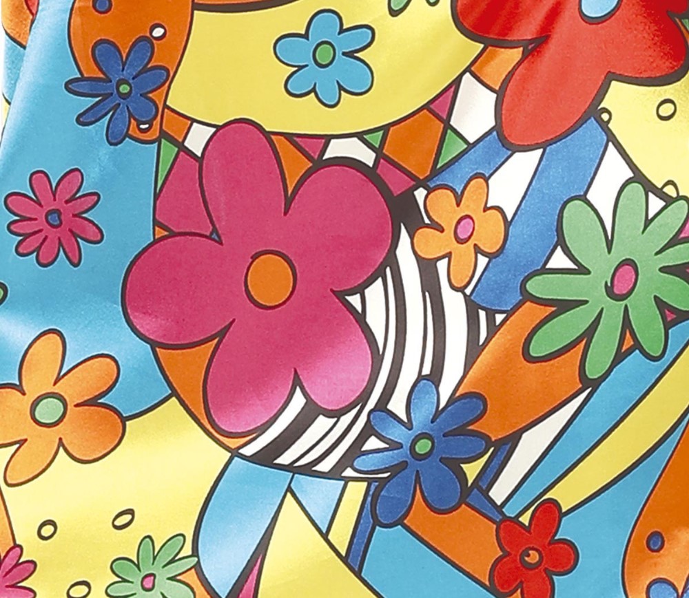 Adult Ladies 60s 70s Hippy Flower Power Costume Hippie Womens Fancy Dress Outfit - Image 2