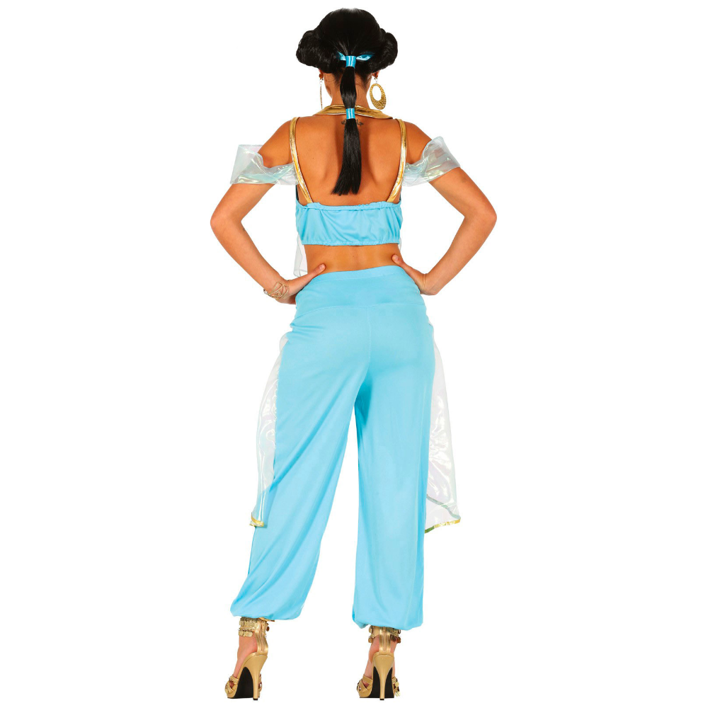 Arabian princess costume Jasmine Genie Fancy Dress Blue bollywood Belly Dancer - Image 2