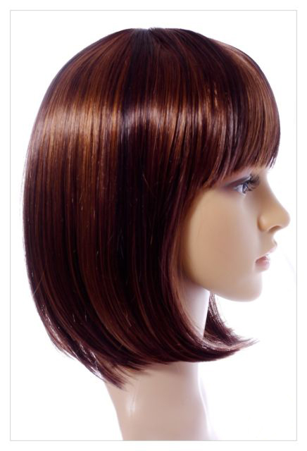 Golden Brown Straight Hair 14 Inch In Length Synthetic Hair Wigs - Image 4