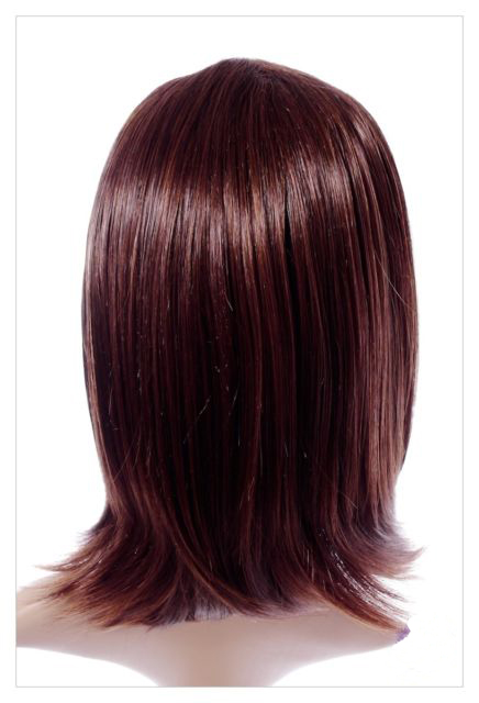 Mahogany Straight Haired Synthetic Wig 16 Inch Lenth - Image 4