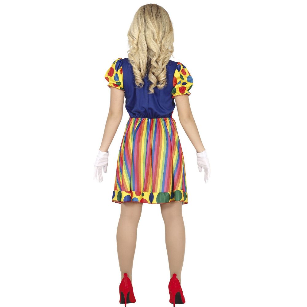Ladies Clown Jester Costume Halloween Circus Fancy Dress Adult Clown Outfit - Image 3