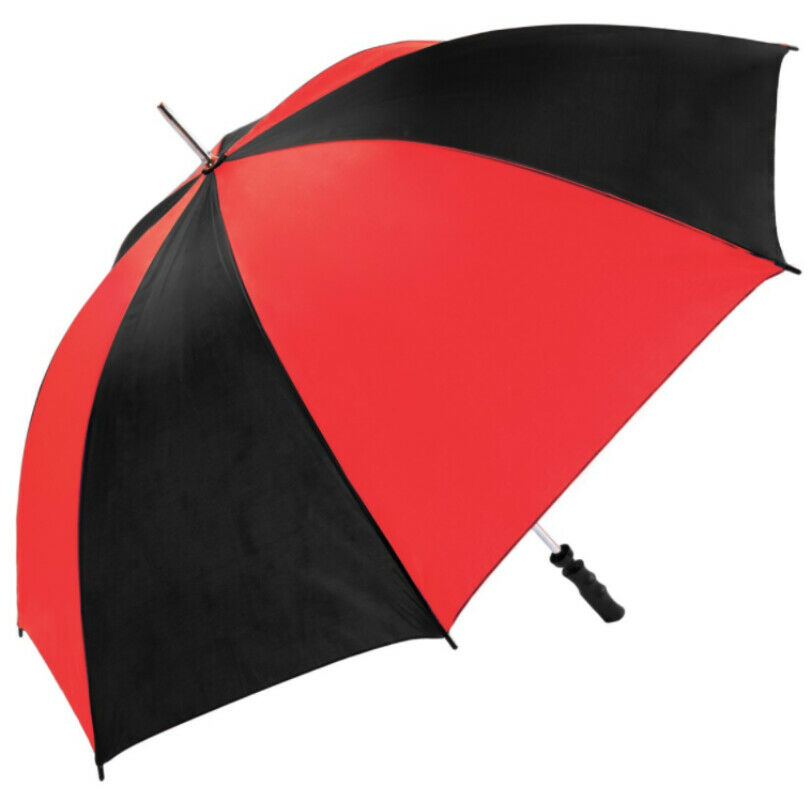 Unisex Large Golf Umbrella Windproof Canopy Rain Sun Strong Wind Shield Brolly Red/Black - Image 2