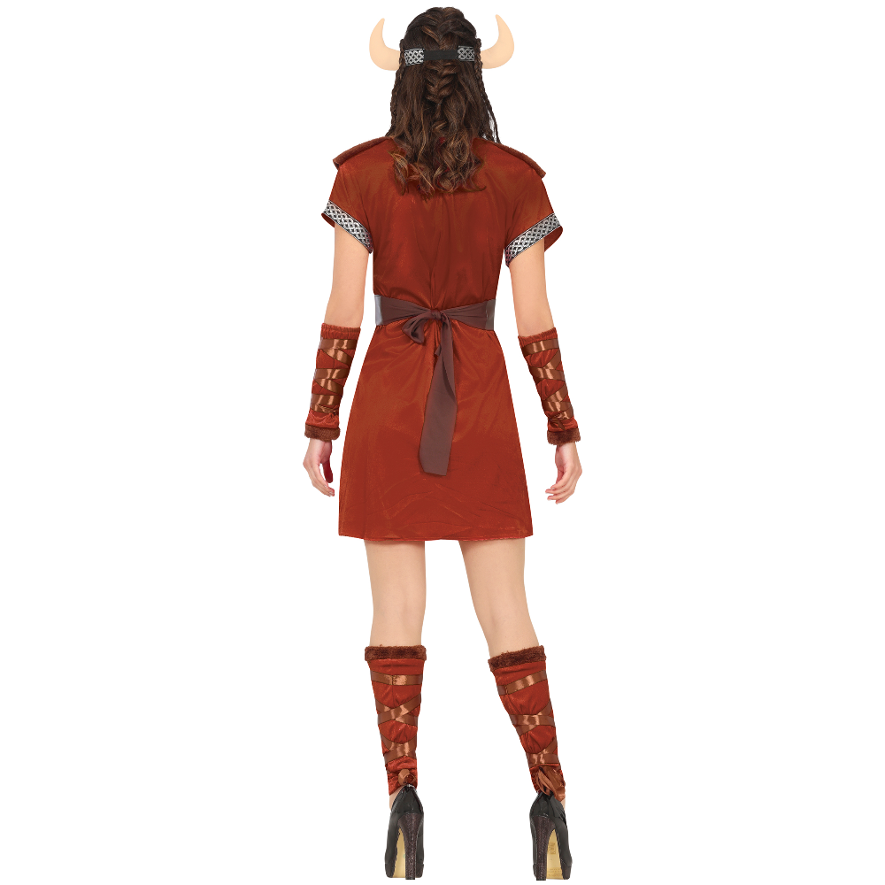 Viking Warrior Costume for Women, Nordic Fancy Dress Outfit - Image 3