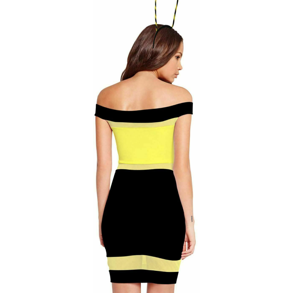 Adults Womens Bumble Bee Costume Sexy Hen Night Party Bee Fancy Dress - Image 3