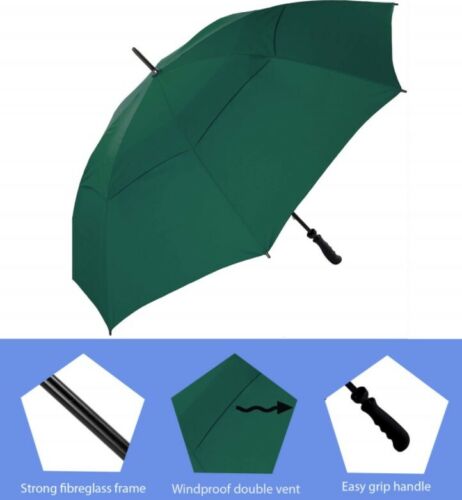 Large Golf Umbrella Double Canopy Vented Windproof Stormproof - Image 3